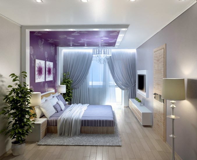 Voilet color unique Bedroom Design