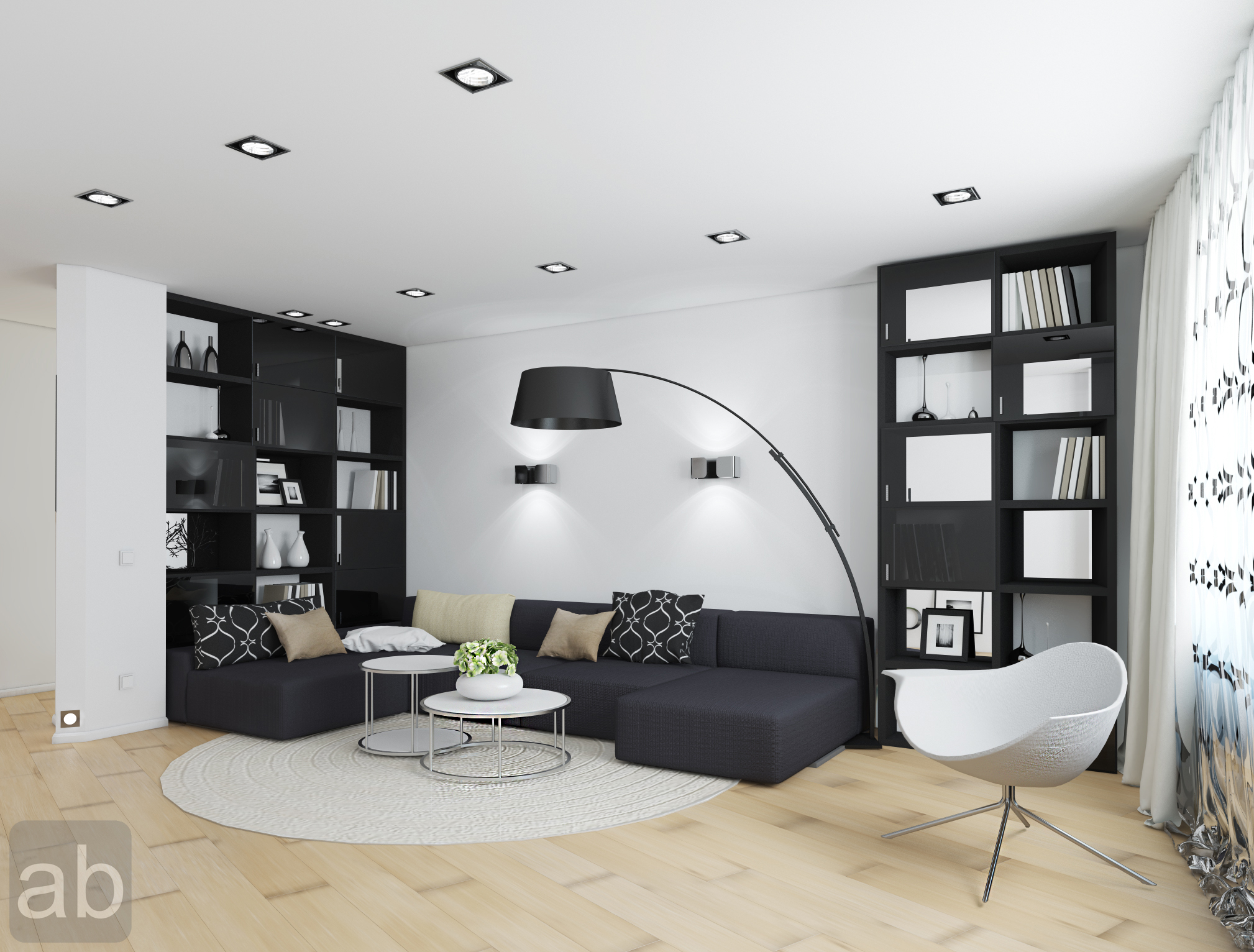 Classic Black And White Living Room