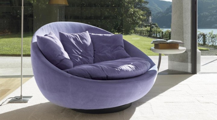 Wide comfortable  purple sofa chair