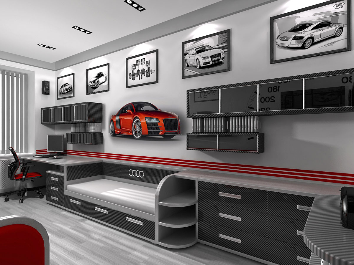 Car Themed bedroom design for young boys