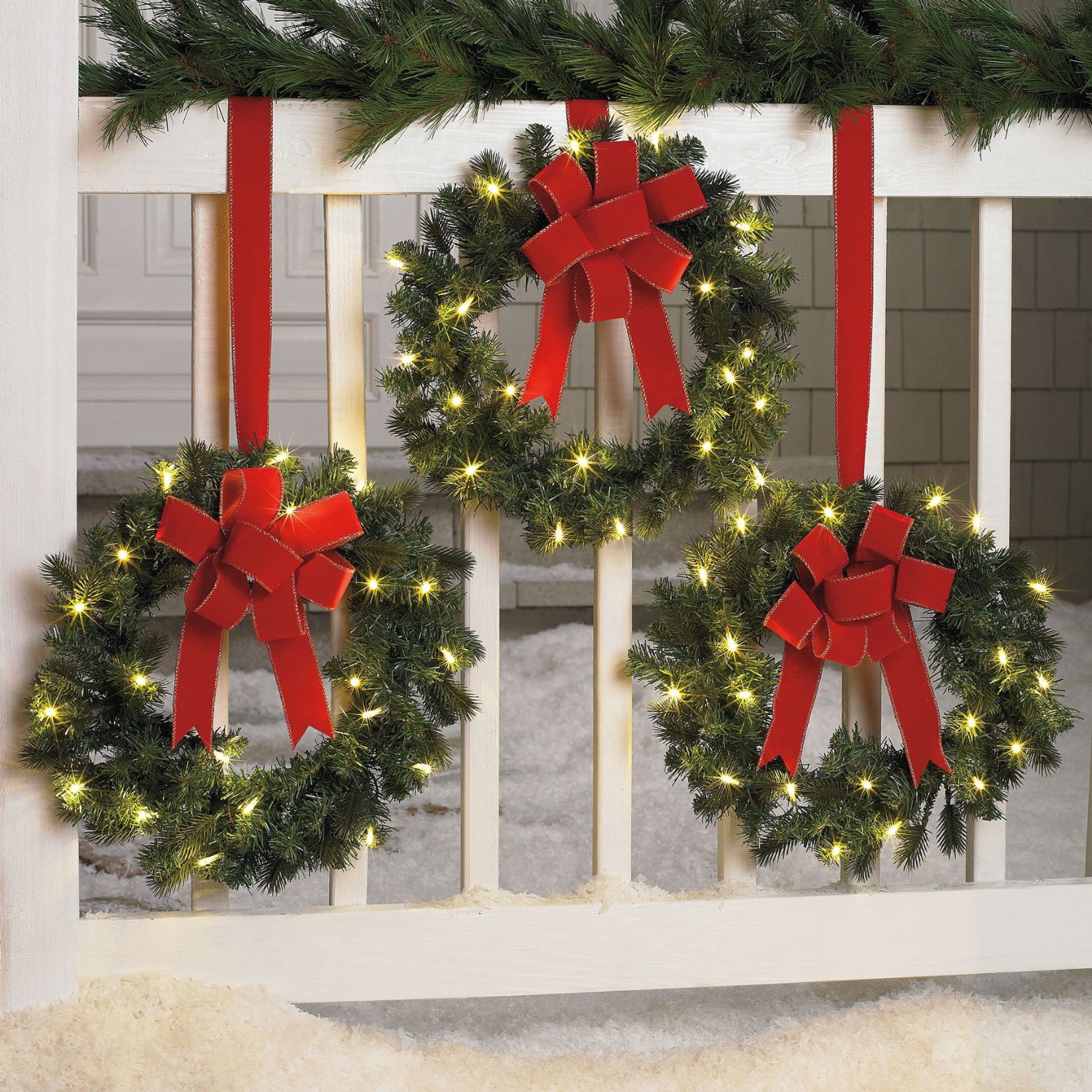 BrylaneHome Set Of 3 Cordless Outdoor Christmas Things