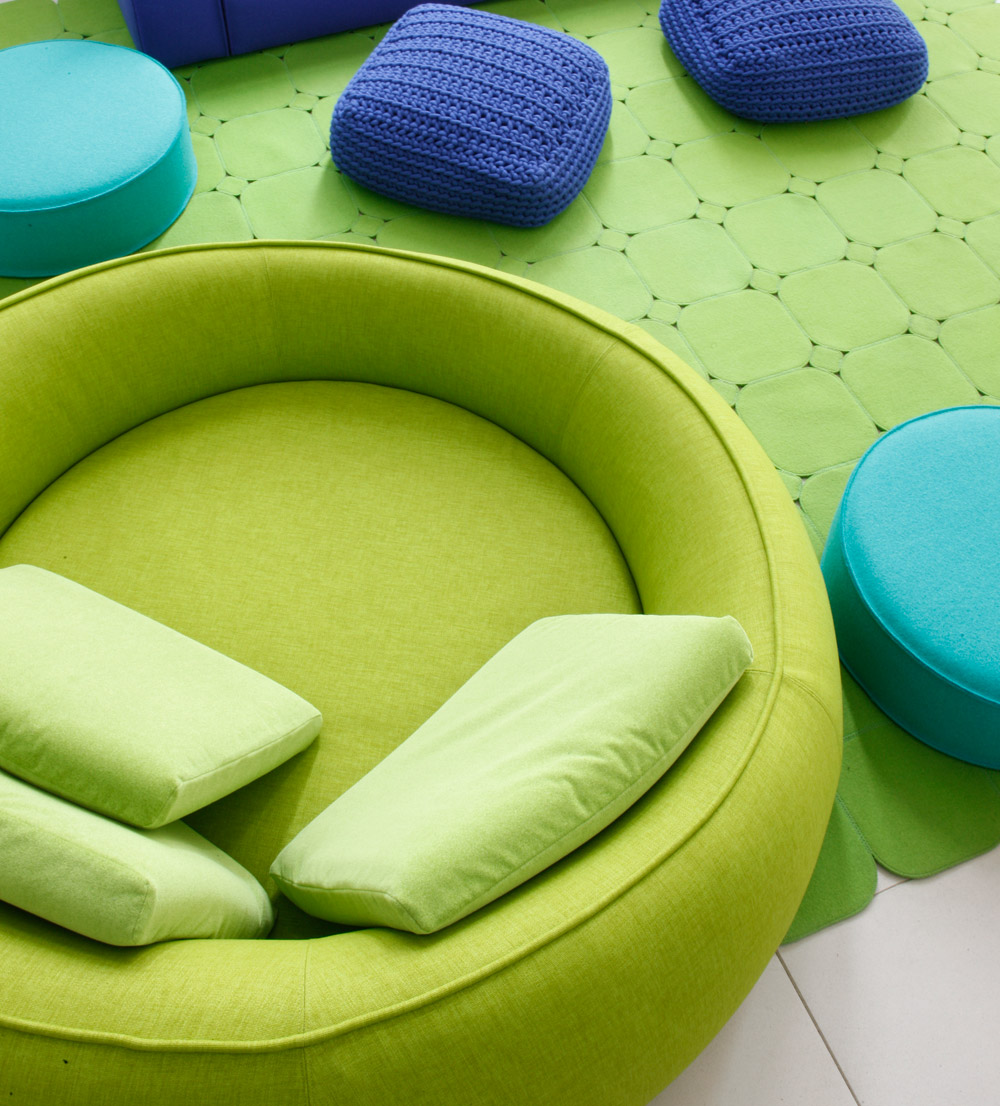 Green Round Shaped Sofa