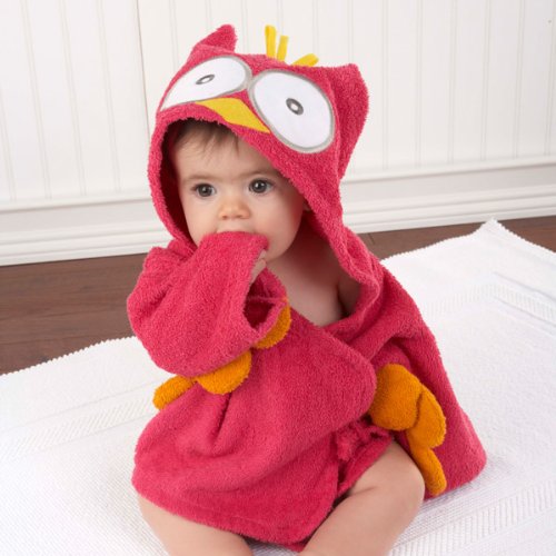Pink Owl Super Soft Baby Robe with Hood