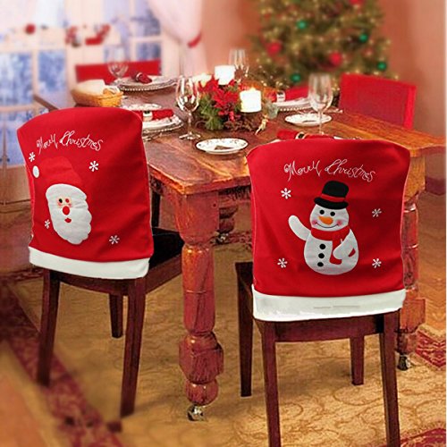 Santa Claus Snowman Christmas Chair Cover