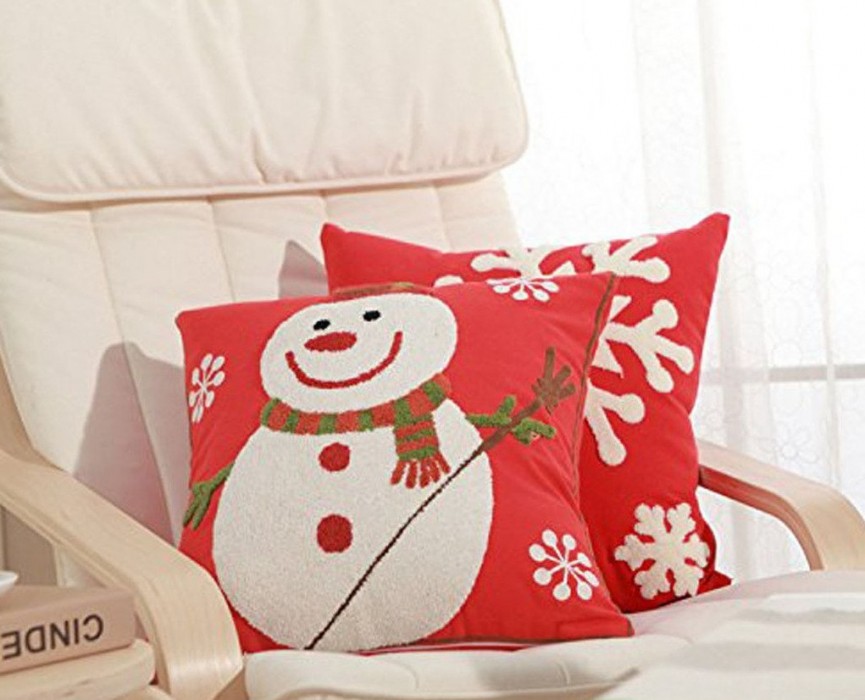 Christmas Snowman Throw Pillow Covers