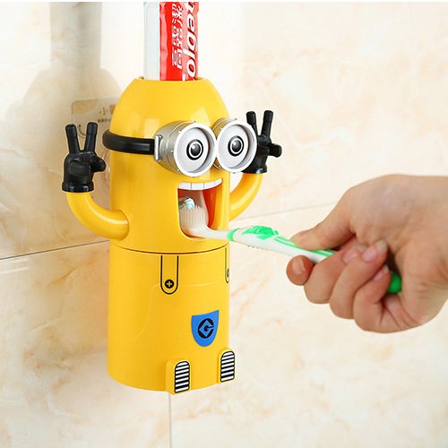 Minions Automatic Toothpaste Dispenser with Toothbrush Holder Set