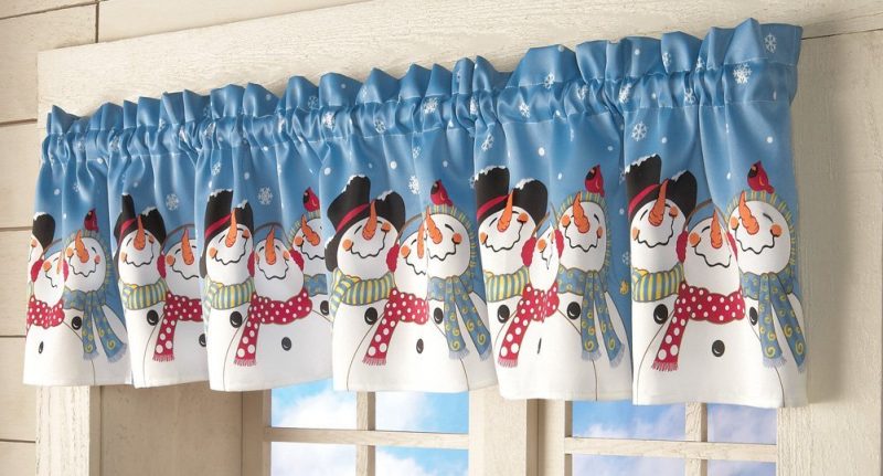 Snowman Friends Christmas Holiday Valance