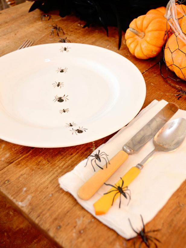 Halloween Hand Painted Dinner Plates