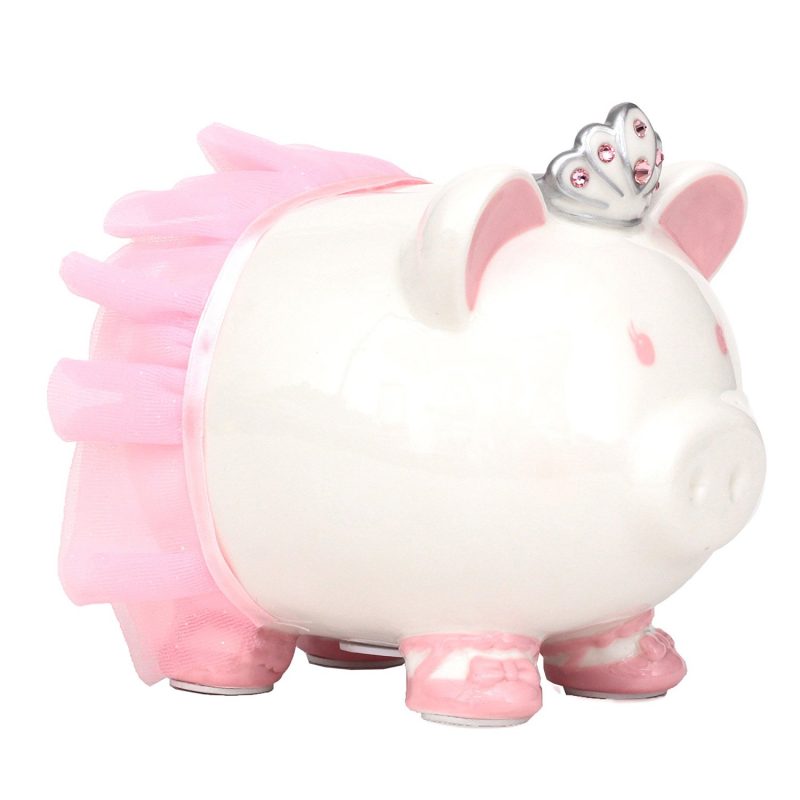 Swarovski with Crown Princess Porcelain Piggy Bank