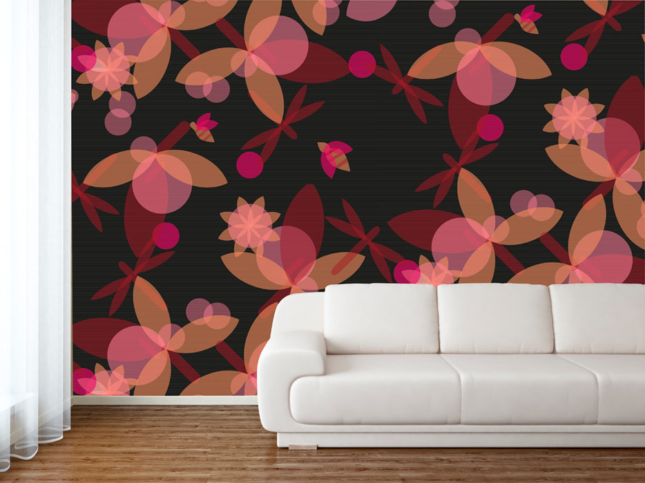 Black and red pattern of wallpaper