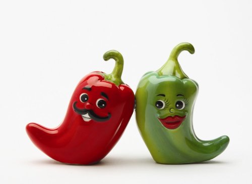 Hot Chili Peppers Magnetic Salt & Pepper Shakers