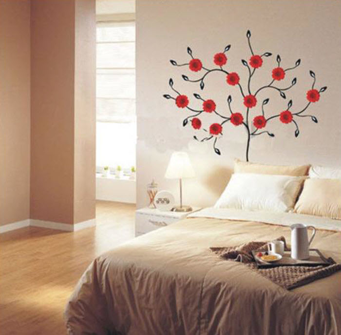 Red Flower Tree  Wall Decoration