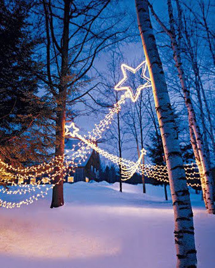 Shooting star lights on Christmas Evening