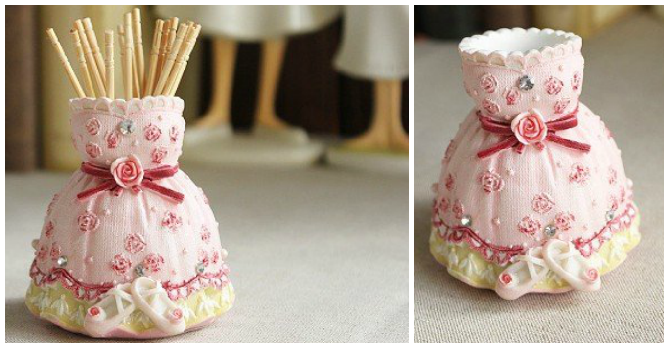 Creative toothpick holder dress model