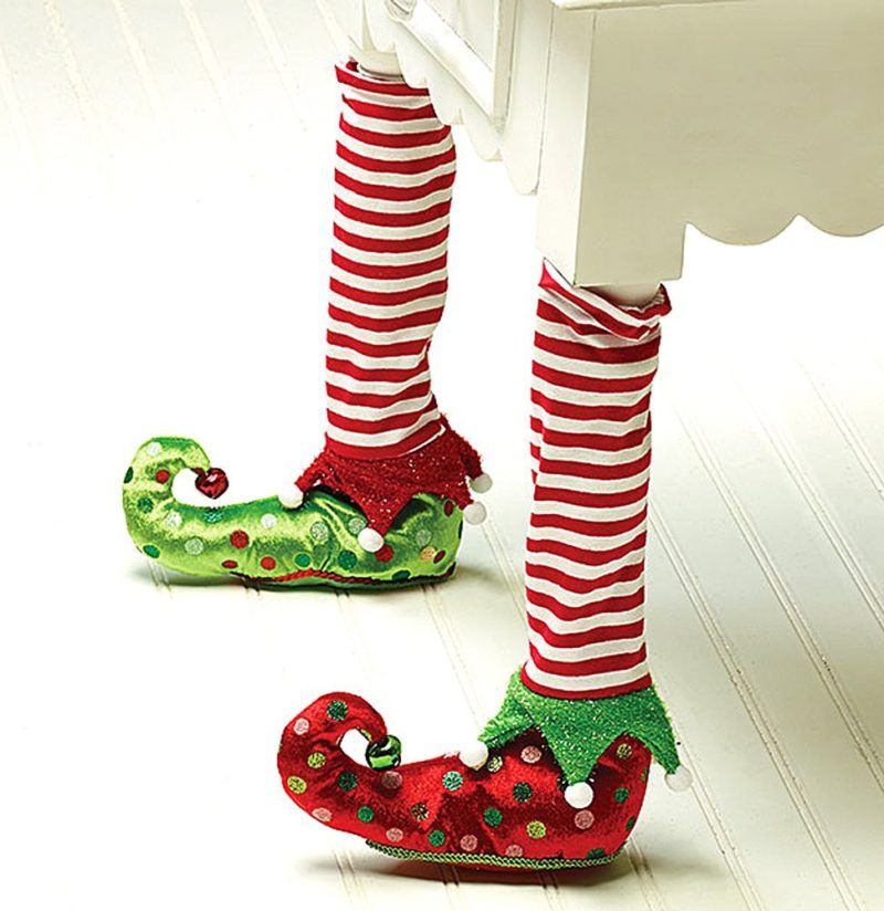 Elf Stockings and Slippers Christmas Chair Leg Covers