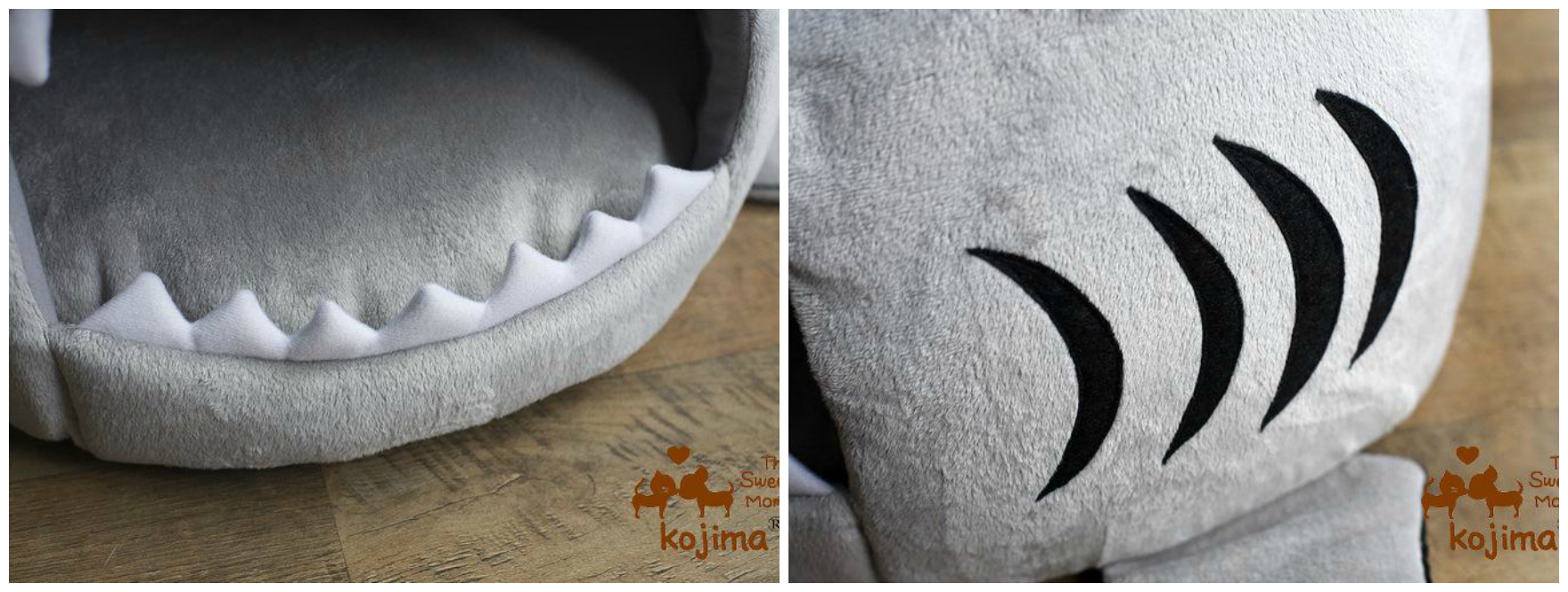 Grey Shark Shaped Dog Bed