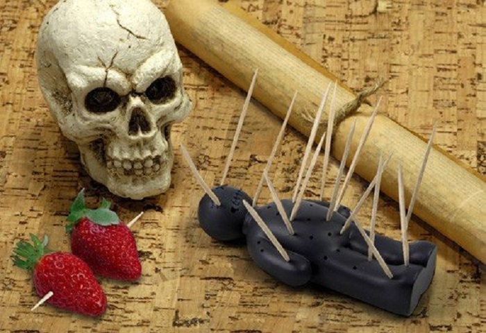 Voodoo doll toothpick holder