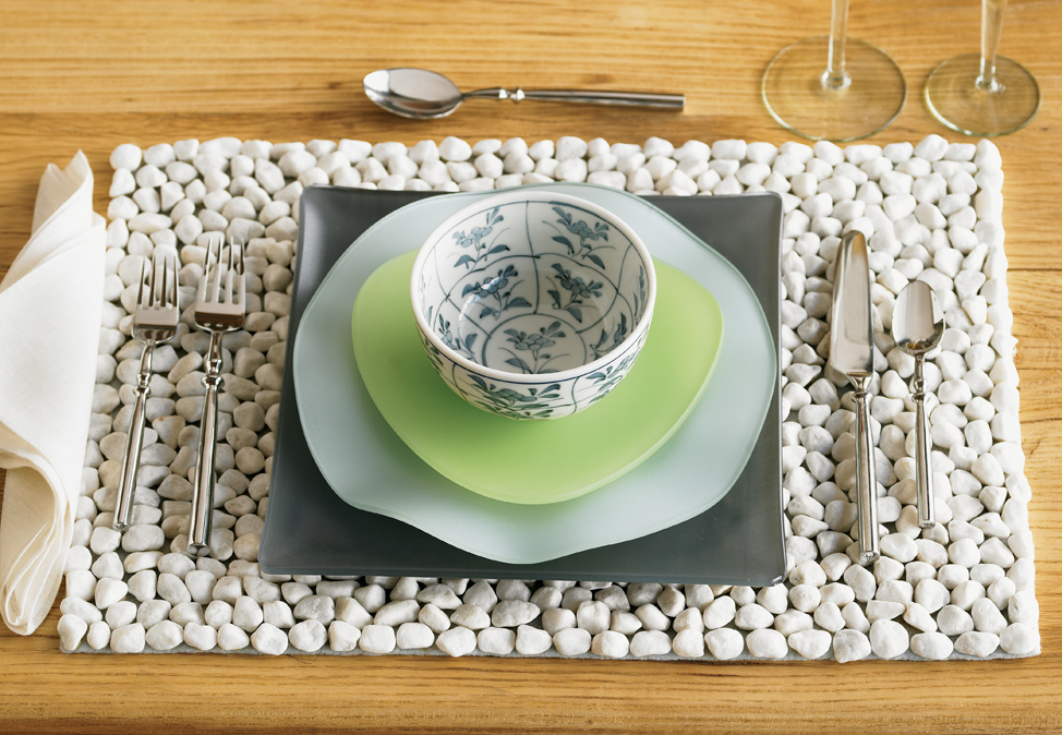 White Beach Stone Placemats