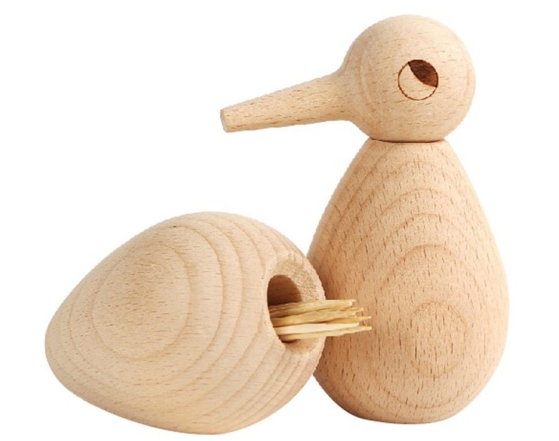 Wood Bird Toothpick Box