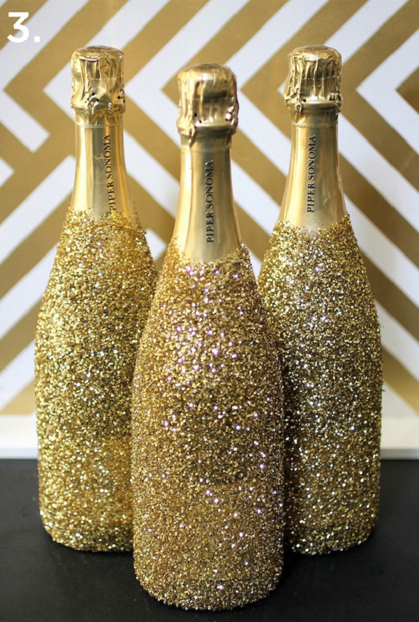 DIY Wine Bottle for New Year Party
