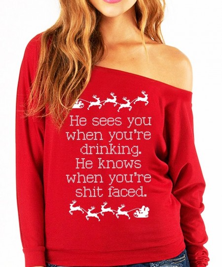 Women's Off-shoulder Christmas Sweater