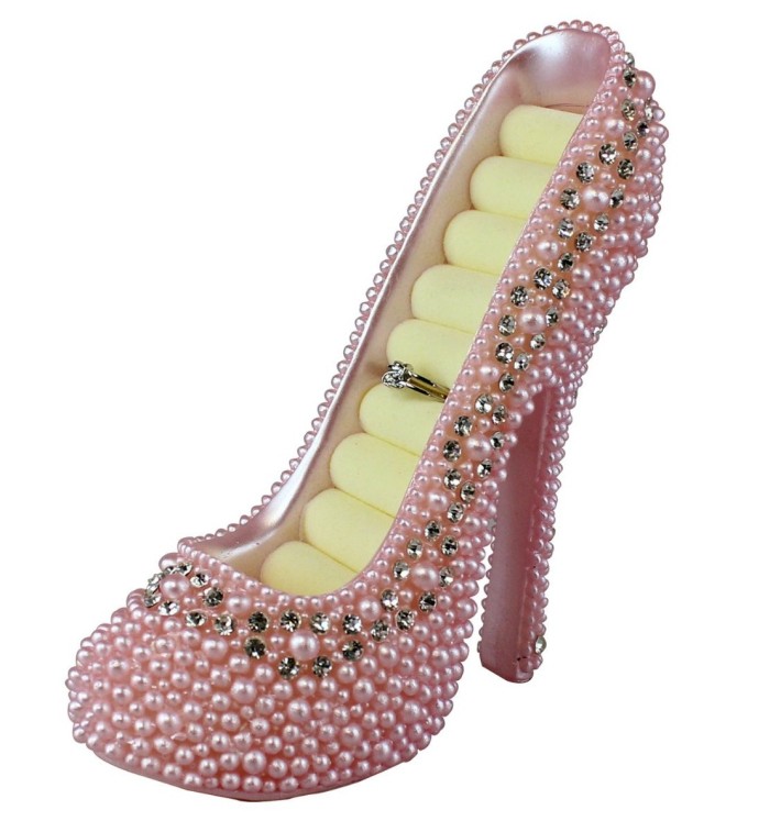 Pearl Crystal Shoe Ring Holder