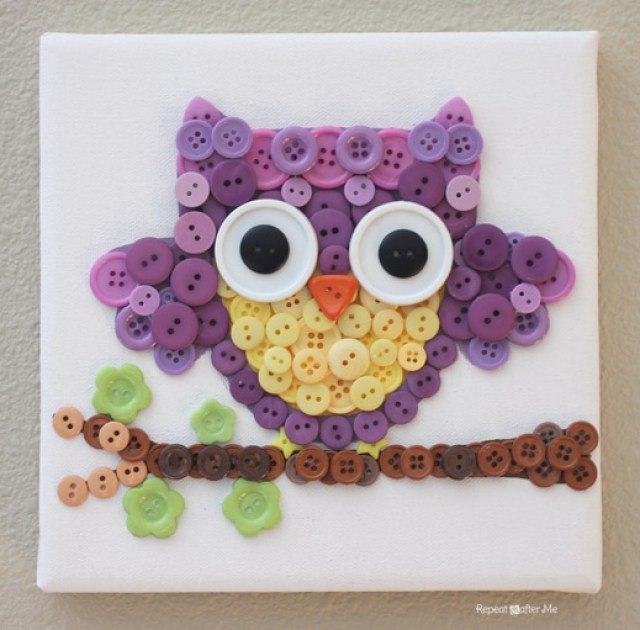 Button Owl Art