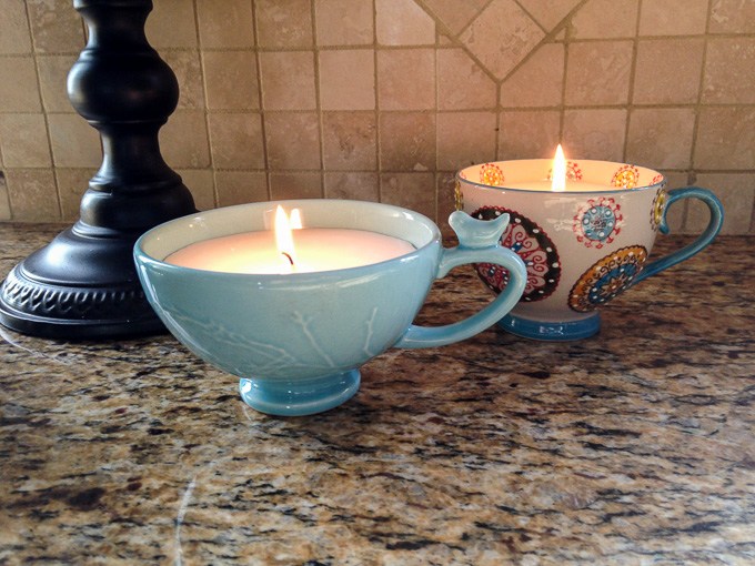 DIY Coffee Cup Candles