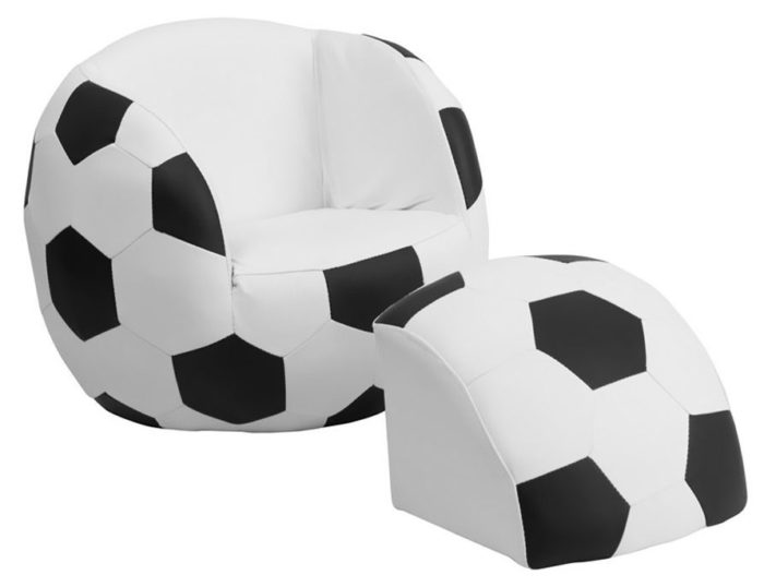 Kids Soccer Chair and Footstool