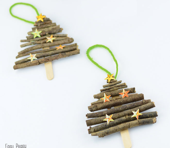 Christmas Popsicle Stick Tree Ornaments