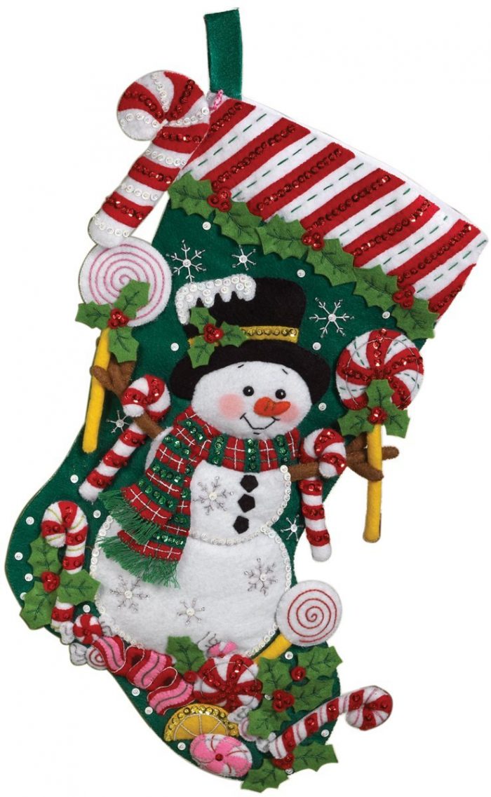 Colorful Snowman Christmas Stocking