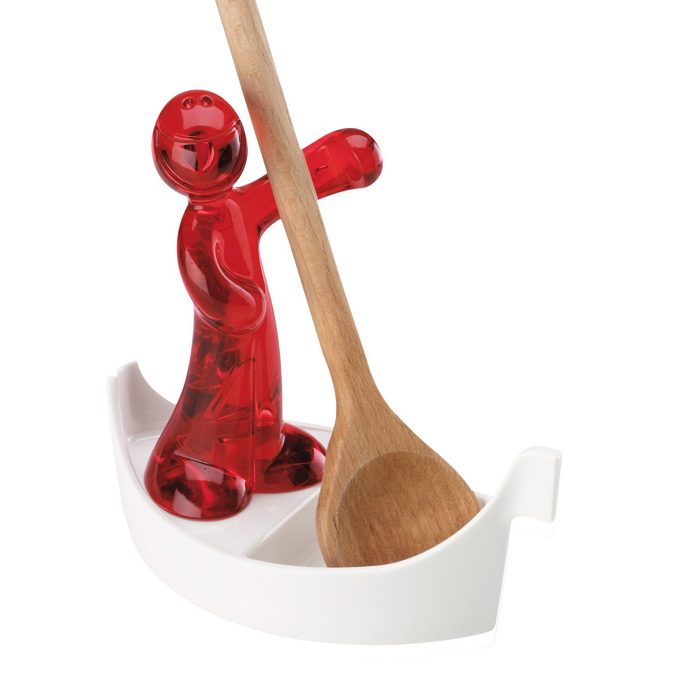 Red and White Transparent Spoon Rest