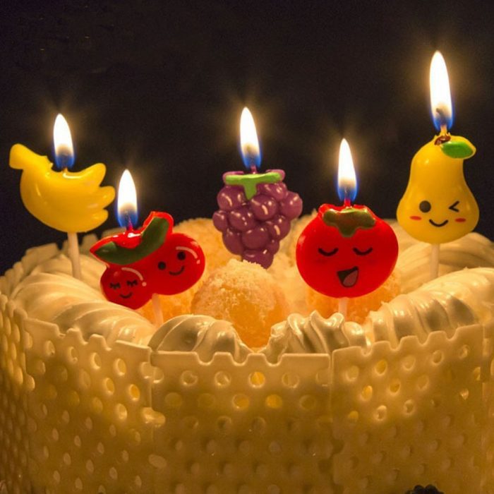 Cartoon Fruits Shaped Birthday Candles