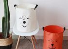 Cute Red and White Cartoon Expression Laundry Hamper