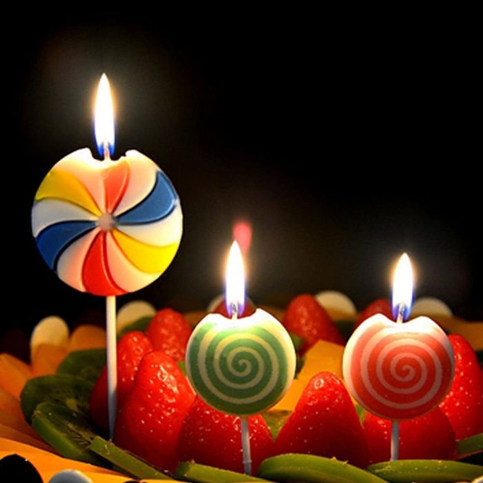 Multicolor Lollipop Shape Birthday Candles