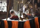Orange and Black Tulle Tablecloth Halloween Party Decor