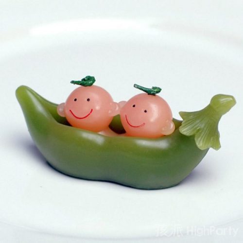 Two Baby Face Peas in a Pod Designed Birthday Candles