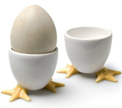 White Chicken Feet Pattern Boiled Egg Holder