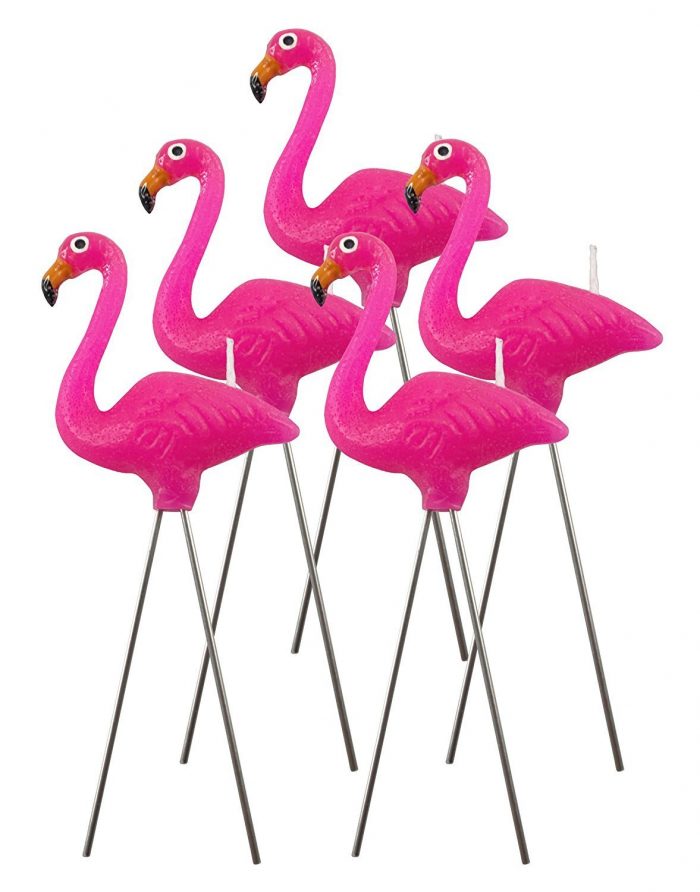 Wonderful Pink Flamingo Birthday Candles