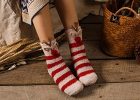 Soft Fuzzy Sleeping Christmas Socks