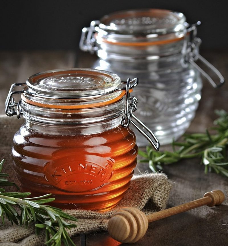 glass honey pot