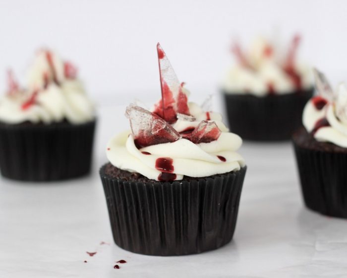 Scariest Sparkle Blood Cupcake