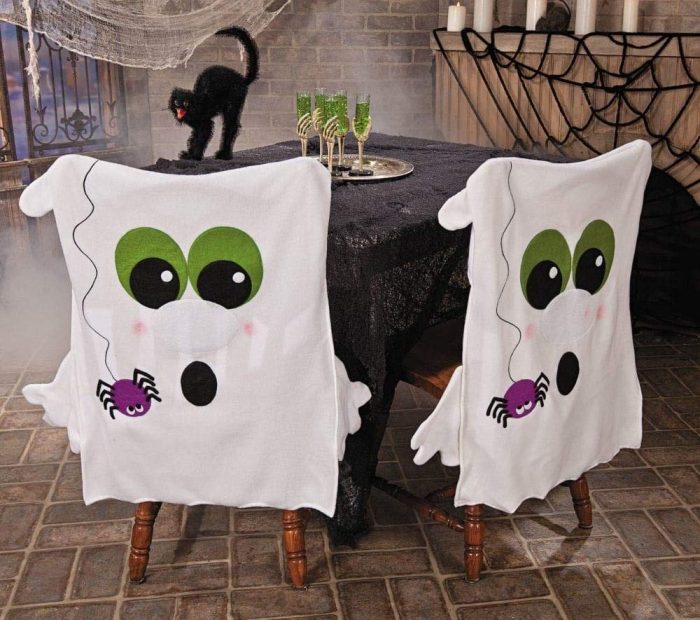 Spooky Fun Ghost Halloween Chair Cover